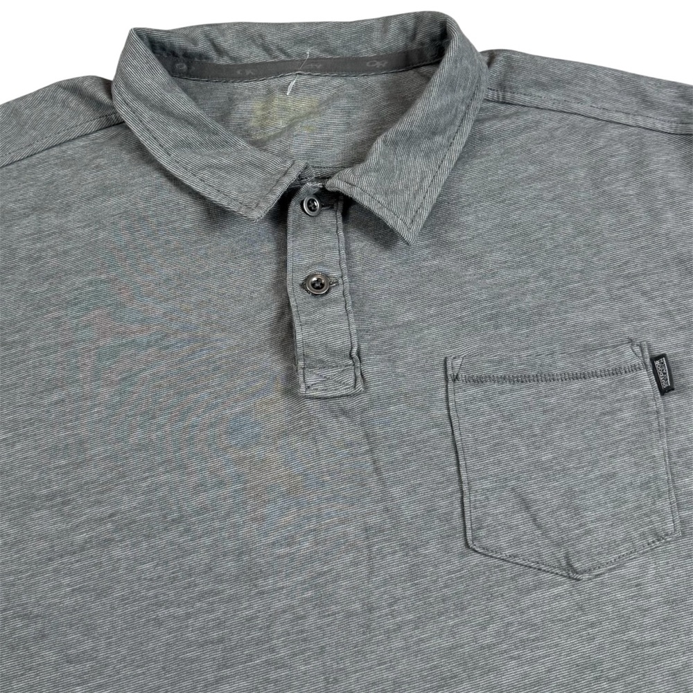 Outdoor Research Golf Polo Shirt Pocket Outdoor Hiking Casual Grey Mens Size XL